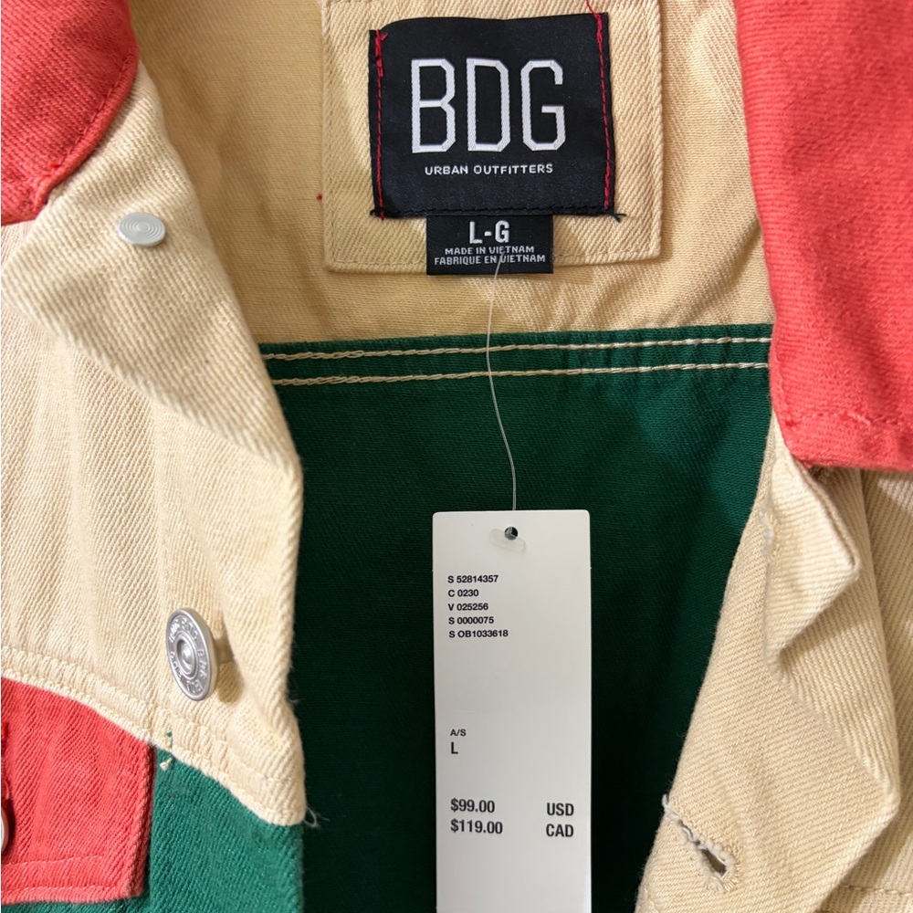 BRAND NEW WITH TAGS Urban Outfitters BDG Men’s Colorblock Jacket - Picture 2 of 6